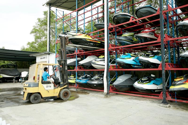 Berthing services reservation selector image - Jetskies being stacked and stored at Marina by D.A.E